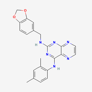 molecular formula C22H20N6O2 B2721076 N2-[(2H-1,3-benzodioxol-5-yl)methyl]-N4-(2,4-dimethylphenyl)pteridine-2,4-diamine CAS No. 946349-33-3