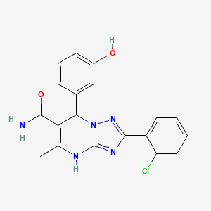 molecular formula C19H16ClN5O2 B2721079 2-(2-Chlorophenyl)-7-(3-hydroxyphenyl)-5-methyl-4,7-dihydro-[1,2,4]triazolo[1,5-a]pyrimidine-6-carboxamide CAS No. 531493-80-8