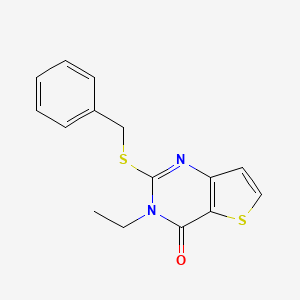 molecular formula C15H14N2OS2 B2721082 2-(benzylthio)-3-ethylthieno[3,2-d]pyrimidin-4(3H)-one CAS No. 1326899-68-6