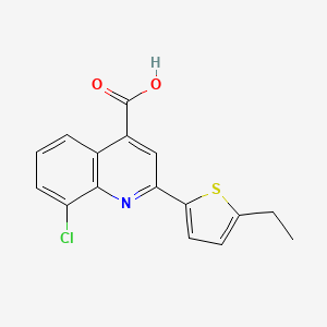 molecular formula C16H12ClNO2S B2721090 8-Chloro-2-(5-ethylthiophen-2-yl)quinoline-4-carboxylic acid CAS No. 588677-30-9