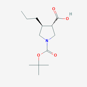 B2721091 (3S,4S)-1-[(2-Methylpropan-2-yl)oxycarbonyl]-4-propylpyrrolidine-3-carboxylic acid CAS No. 2138012-25-4