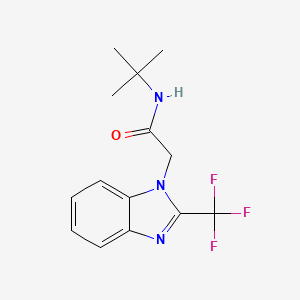 molecular formula C14H16F3N3O B2721092 N-(tert-butyl)-2-[2-(trifluoromethyl)-1H-1,3-benzimidazol-1-yl]acetamide CAS No. 383148-70-7