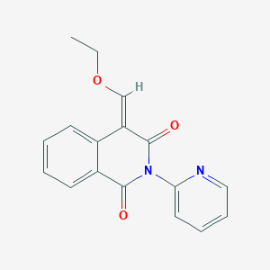 molecular formula C17H14N2O3 B2721093 (4E)-4-(乙氧甲基亚)-2-吡啶-2-基异喹啉-1,3-二酮 CAS No. 750601-20-8