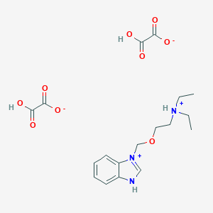 molecular formula C18H25N3O9 B027211 Benzimidazole, 1-((2-(diethylamino)ethoxy)methyl)-, dioxalate CAS No. 102516-94-9
