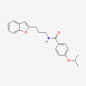 molecular formula C21H23NO3 B2721134 N-(3-(benzofuran-2-yl)propyl)-4-isopropoxybenzamide CAS No. 2034558-34-2
