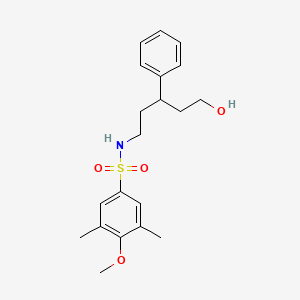 N-(5-hydroxy-3-phenylpentyl)-4-methoxy-3,5-dimethylbenzenesulfonamide