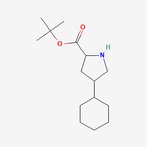 molecular formula C15H27NO2 B2721210 Tert-butyl 4-cyclohexylpyrrolidine-2-carboxylate CAS No. 2248267-64-1