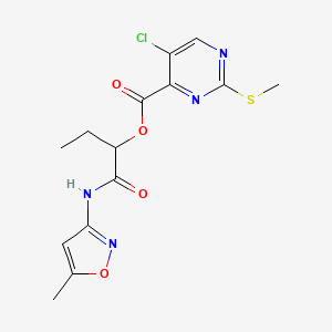 1-[(5-Methyl-1,2-oxazol-3-yl)carbamoyl]propyl 5-chloro-2-(methylsulfanyl)pyrimidine-4-carboxylate