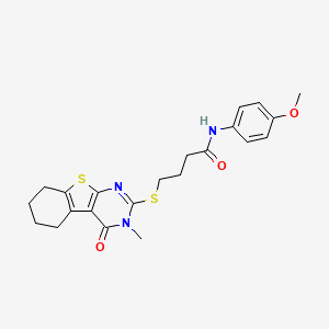 N-(4-methoxyphenyl)-4-[(3-methyl-4-oxo-5,6,7,8-tetrahydro-[1]benzothiolo[2,3-d]pyrimidin-2-yl)sulfanyl]butanamide