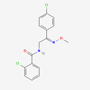 B2721223 2-chloro-N-[2-(4-chlorophenyl)-2-(methoxyimino)ethyl]benzenecarboxamide CAS No. 343374-27-6