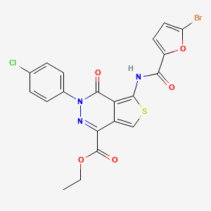 molecular formula C20H13BrClN3O5S B2721288 乙酸5-(5-溴呋喃-2-羧酰胺基)-3-(4-氯苯基)-4-氧代-3,4-二氢噻吩[3,4-d]吡啶-1-羧酸乙酯 CAS No. 851950-91-9