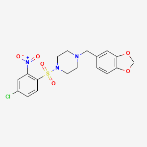 1-(1,3-Benzodioxol-5-ylmethyl)-4-(4-chloro-2-nitrophenyl)sulfonylpiperazine