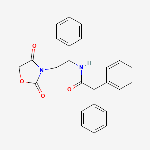 molecular formula C25H22N2O4 B2721302 N-[2-(2,4-dioxo-1,3-oxazolidin-3-yl)-1-phenylethyl]-2,2-diphenylacetamide CAS No. 2034564-41-3