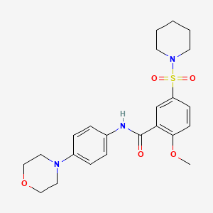 2-methoxy-N-[4-(morpholin-4-yl)phenyl]-5-(piperidin-1-ylsulfonyl)benzamide