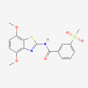 molecular formula C17H16N2O5S2 B2721331 N-(4,7-dimethoxy-1,3-benzothiazol-2-yl)-3-methanesulfonylbenzamide CAS No. 896299-99-3