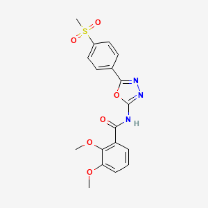 molecular formula C18H17N3O6S B2721349 N-[5-(4-methanesulfonylphenyl)-1,3,4-oxadiazol-2-yl]-2,3-dimethoxybenzamide CAS No. 886914-38-1