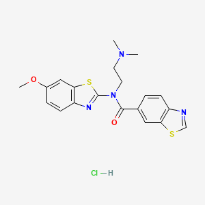 molecular formula C20H21ClN4O2S2 B2721361 N-(2-(dimethylamino)ethyl)-N-(6-methoxybenzo[d]thiazol-2-yl)benzo[d]thiazole-6-carboxamide hydrochloride CAS No. 1321777-70-1