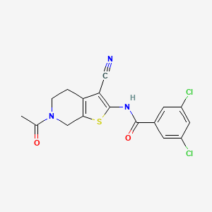 molecular formula C17H13Cl2N3O2S B2721371 N-{6-acetyl-3-cyano-4H,5H,6H,7H-thieno[2,3-c]pyridin-2-yl}-3,5-dichlorobenzamide CAS No. 864859-19-8