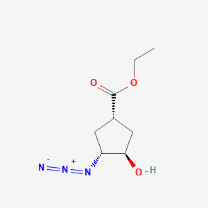 molecular formula C8H13N3O3 B2721373 Ethyl (1S,3R,4R)-3-azido-4-hydroxycyclopentane-1-carboxylate CAS No. 1821801-45-9