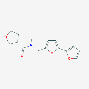molecular formula C14H15NO4 B2721392 N-({[2,2'-bifuran]-5-yl}methyl)oxolane-3-carboxamide CAS No. 2034490-75-8