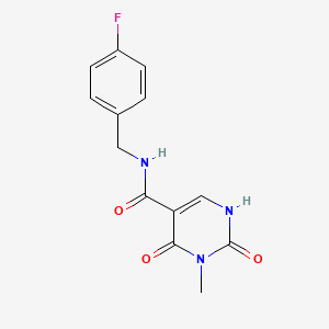 molecular formula C13H12FN3O3 B2721397 N-(4-fluorobenzyl)-3-methyl-2,4-dioxo-1,2,3,4-tetrahydropyrimidine-5-carboxamide CAS No. 1396785-58-2