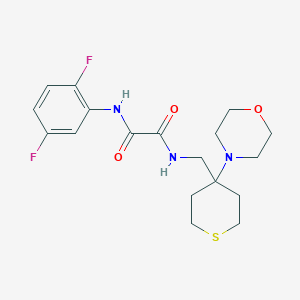 molecular formula C18H23F2N3O3S B2721398 N-(2,5-difluorophenyl)-N'-{[4-(morpholin-4-yl)thian-4-yl]methyl}ethanediamide CAS No. 2380189-15-9