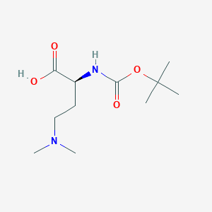molecular formula C11H22N2O4 B2721405 Butanoic acid, 4-(dimethylamino)-2-[[(1,1-dimethylethoxy)carbonyl]amino]-, (2S)- CAS No. 181518-87-6