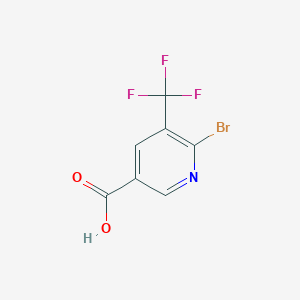 molecular formula C7H3BrF3NO2 B2721408 6-Bromo-5-(trifluoromethyl)nicotinic acid CAS No. 1805579-11-6