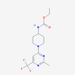 molecular formula C14H19F3N4O2 B2721424 Ethyl (1-(2-methyl-6-(trifluoromethyl)pyrimidin-4-yl)piperidin-4-yl)carbamate CAS No. 2034406-04-5