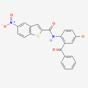 molecular formula C22H13BrN2O4S B2721428 N-(2-benzoyl-4-bromophenyl)-5-nitro-1-benzothiophene-2-carboxamide CAS No. 361167-79-5