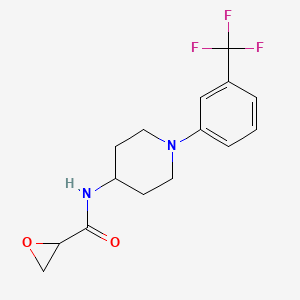 molecular formula C15H17F3N2O2 B2721438 N-[1-[3-(Trifluoromethyl)phenyl]piperidin-4-yl]oxirane-2-carboxamide CAS No. 2411286-37-6