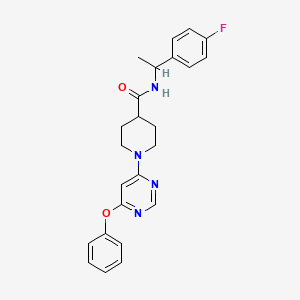 molecular formula C24H25FN4O2 B2721442 N-[1-(4-fluorophenyl)ethyl]-1-(6-phenoxypyrimidin-4-yl)piperidine-4-carboxamide CAS No. 1251573-41-7