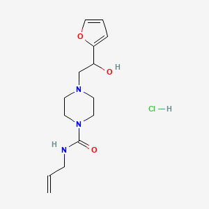 molecular formula C14H22ClN3O3 B2721445 N-allyl-4-(2-(furan-2-yl)-2-hydroxyethyl)piperazine-1-carboxamide hydrochloride CAS No. 1396792-65-6
