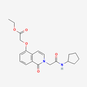 molecular formula C20H24N2O5 B2721465 ethyl 2-({2-[(cyclopentylcarbamoyl)methyl]-1-oxo-1,2-dihydroisoquinolin-5-yl}oxy)acetate CAS No. 868224-20-8