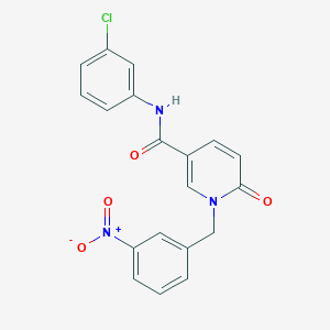 molecular formula C19H14ClN3O4 B2721470 N-(3-chlorophenyl)-1-(3-nitrobenzyl)-6-oxo-1,6-dihydropyridine-3-carboxamide CAS No. 900009-99-6