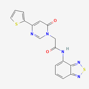 molecular formula C16H11N5O2S2 B2721473 N-(benzo[c][1,2,5]thiadiazol-4-yl)-2-(6-oxo-4-(thiophen-2-yl)pyrimidin-1(6H)-yl)acetamide CAS No. 1251565-55-5
