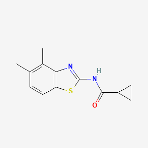 molecular formula C13H14N2OS B2721477 N-(4,5-dimethyl-1,3-benzothiazol-2-yl)cyclopropanecarboxamide CAS No. 864860-81-1