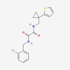 molecular formula C17H17ClN2O2S B2721481 N1-(2-chlorobenzyl)-N2-((1-(thiophen-2-yl)cyclopropyl)methyl)oxalamide CAS No. 1207042-02-1