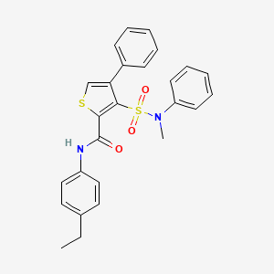 molecular formula C26H24N2O3S2 B2721485 N-(4-ethylphenyl)-3-[methyl(phenyl)sulfamoyl]-4-phenylthiophene-2-carboxamide CAS No. 1105214-83-2