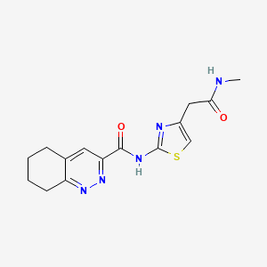 molecular formula C15H17N5O2S B2721486 N-{4-[(methylcarbamoyl)methyl]-1,3-thiazol-2-yl}-5,6,7,8-tetrahydrocinnoline-3-carboxamide CAS No. 2415462-00-7