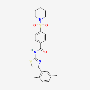 N-(4-(2,5-dimethylphenyl)thiazol-2-yl)-4-(piperidin-1-ylsulfonyl)benzamide