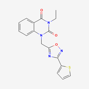 3-ethyl-1-((3-(thiophen-2-yl)-1,2,4-oxadiazol-5-yl)methyl)quinazoline-2,4(1H,3H)-dione