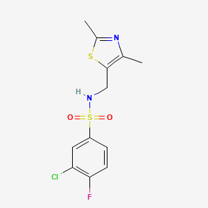 3-chloro-N-((2,4-dimethylthiazol-5-yl)methyl)-4-fluorobenzenesulfonamide