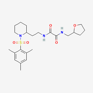 N1-(2-(1-(mesitylsulfonyl)piperidin-2-yl)ethyl)-N2-((tetrahydrofuran-2-yl)methyl)oxalamide