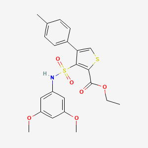 molecular formula C22H23NO6S2 B2721495 Ethyl 3-[(3,5-dimethoxyphenyl)sulfamoyl]-4-(4-methylphenyl)thiophene-2-carboxylate CAS No. 946268-91-3