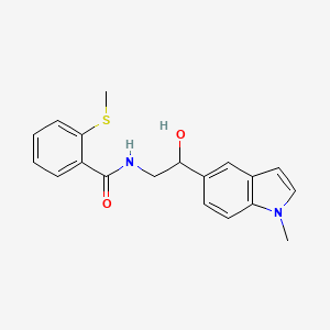 molecular formula C19H20N2O2S B2721498 N-(2-hydroxy-2-(1-methyl-1H-indol-5-yl)ethyl)-2-(methylthio)benzamide CAS No. 2034526-67-3