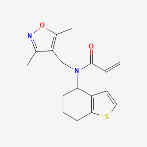 molecular formula C17H20N2O2S B2721500 N-[(3,5-Dimethyl-1,2-oxazol-4-yl)methyl]-N-(4,5,6,7-tetrahydro-1-benzothiophen-4-yl)prop-2-enamide CAS No. 2411308-64-8