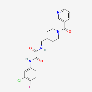 N1-(3-chloro-4-fluorophenyl)-N2-((1-nicotinoylpiperidin-4-yl)methyl)oxalamide