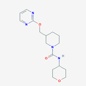 molecular formula C16H24N4O3 B2721514 N-(oxan-4-yl)-3-[(pyrimidin-2-yloxy)methyl]piperidine-1-carboxamide CAS No. 2380144-51-2