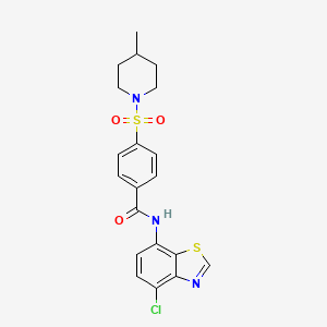 N-(4-chloro-1,3-benzothiazol-7-yl)-4-[(4-methylpiperidin-1-yl)sulfonyl]benzamide